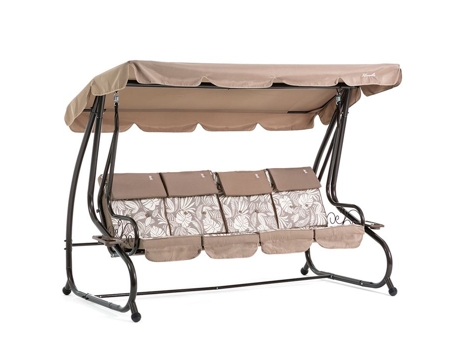 Balançoire 4 Lugares Não Especificado Inclinável Metal Almofadas 7 Cm Design Moderno Rattatan