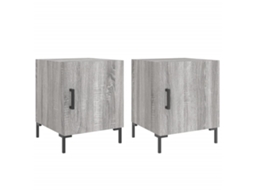 Conjunto de Mesa Cabeceira 2pcs 40x40x50 cm Madeira Processada Cinza Sonoma MAISON EXCLUSIVE