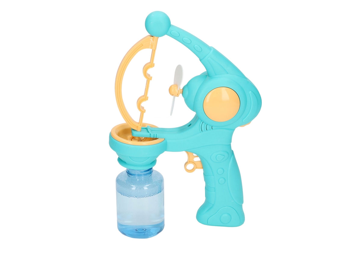 Mali pistola de Bolhas Automática com Função de Ventilador Brinquedo Infantil Azul
