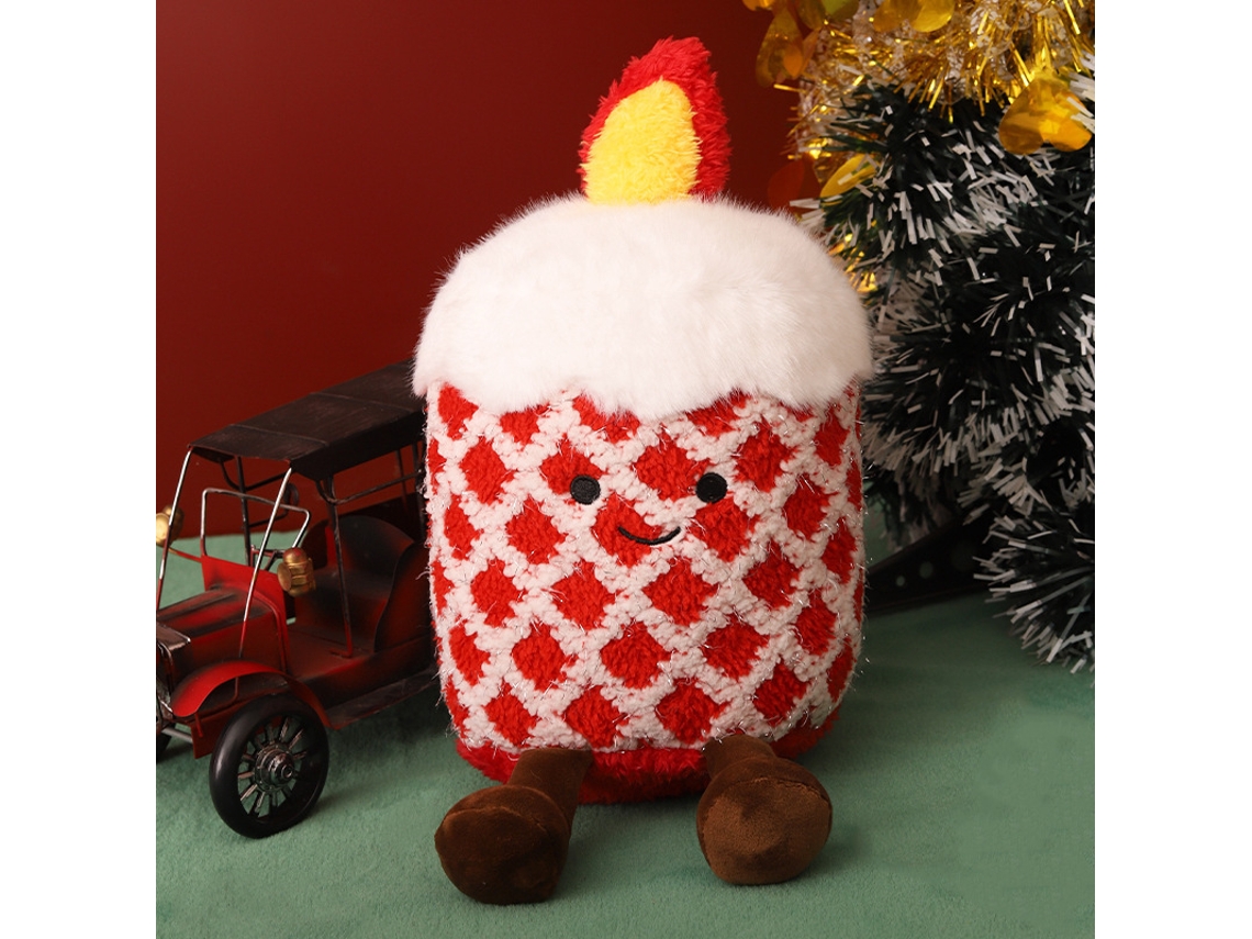 (boneca De Natal Com Vela Vermelha 15 Cm) Brinquedo De Pelúcia, Almofada De Sofá