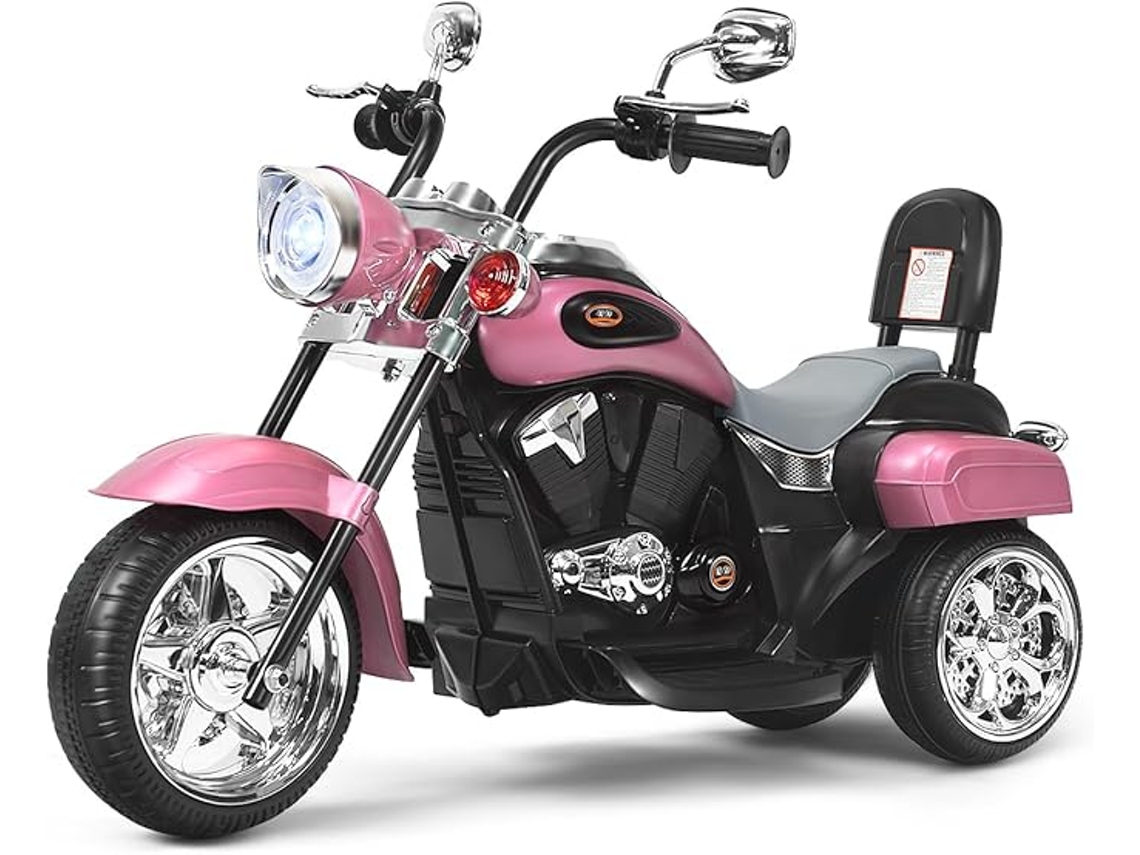 Scooter Eléctrica Para Crianças, Scooter Eléctrica 6v Para Crianças, 91 X 48 X 64 Cm, Scooter A Pilhas Com Música (rosa Claro)