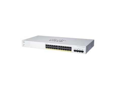 Cisco Business 220 Series CBS220- 24FP- 4G- INTERRUPTOR- INTELIGENTE- 24 X 10/ 100/ 1000( Poe+ ) + 4 X Gigabit Sfp( Ligação Ascendente) - Montável em TRILHO- Poe+ ( 382 W)