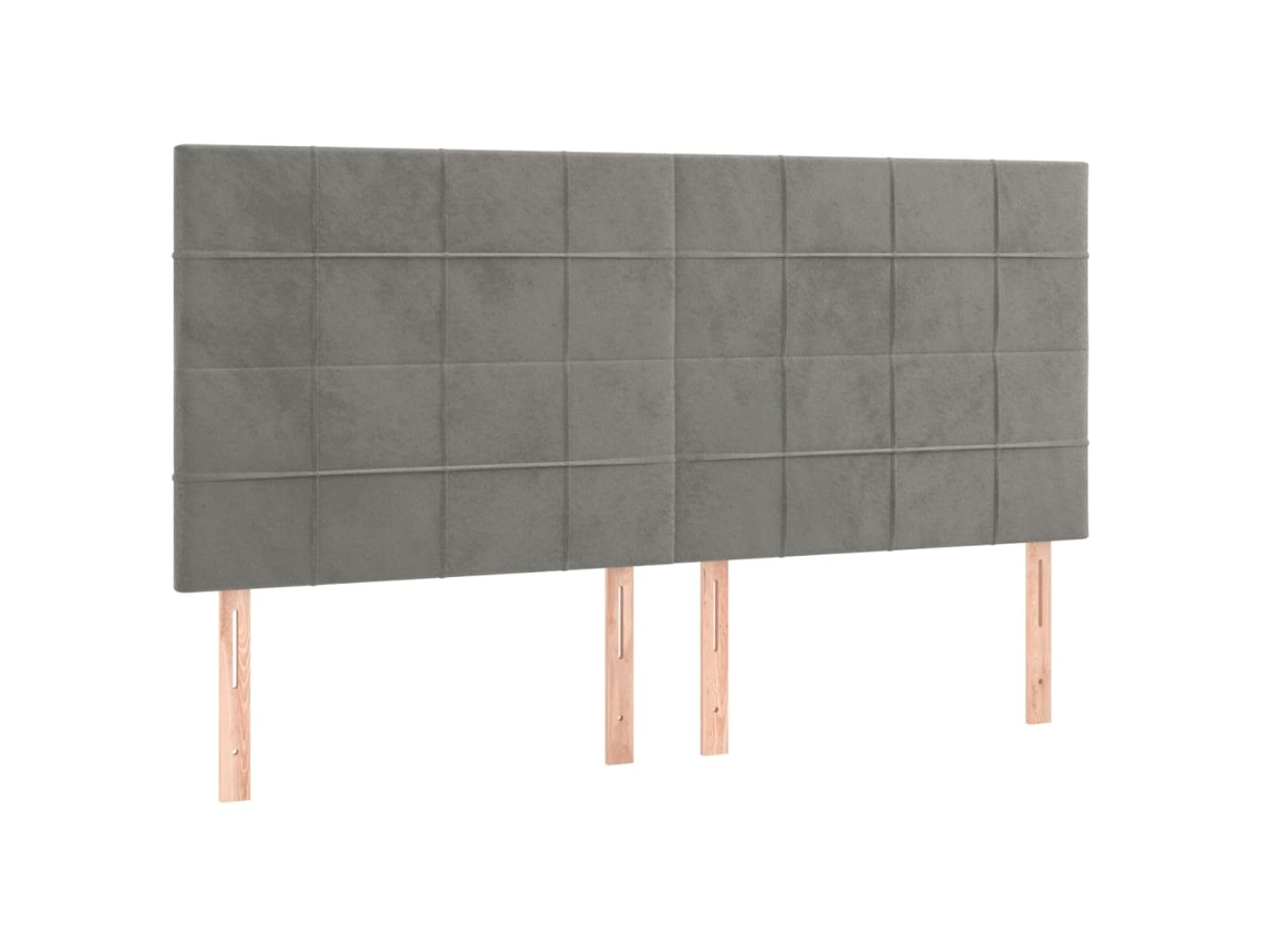 Cabeceira Cinza Claro 180x5x118/128 Cm Veludo MAISON EXCLUSIVE