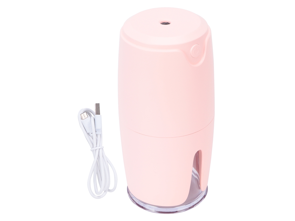 Umidificador Usb Aromaterapia Silencioso Grande Capacidade Para Carro Escritório Quarto Rosa