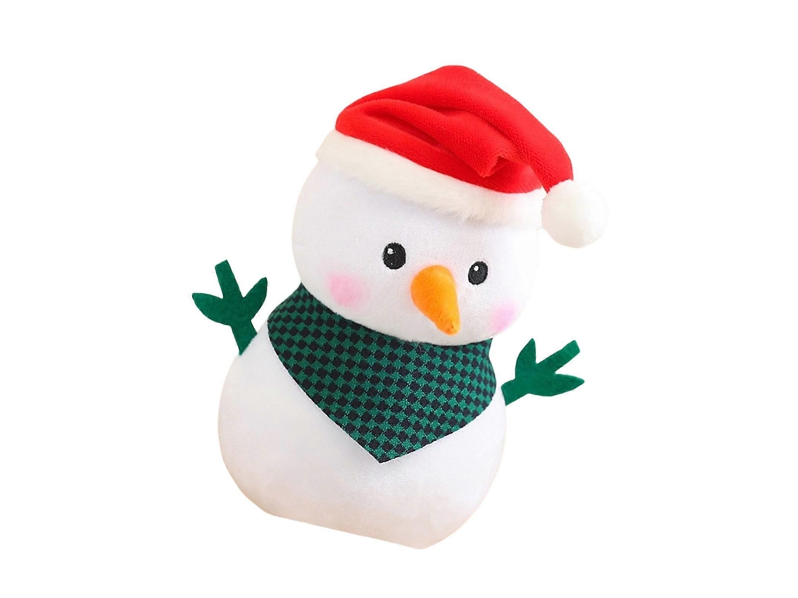 Boneco De Neve De Natal De Pelúcia, Branco, Com Cachecol Verde, Decoração, Presente