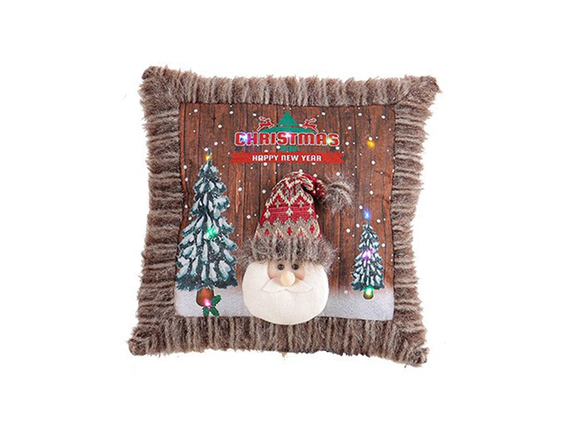 Laxiscreed Almofada De Natal Com Luz, Enchimento Em Pelúcia, Ideal Para Sala De Estar E Presente Natalício