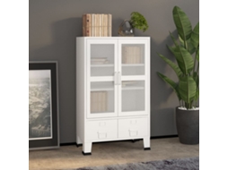 Vidaxl Aparador De Arrumação Industrial 70x40x115 Cm Metal Branco