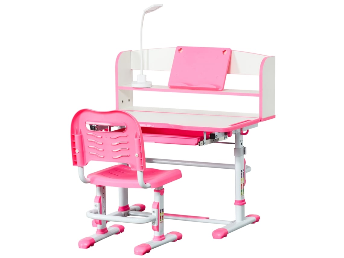 Conjunto Mesa Cadeira, Cor Rosa, Para Crianças
