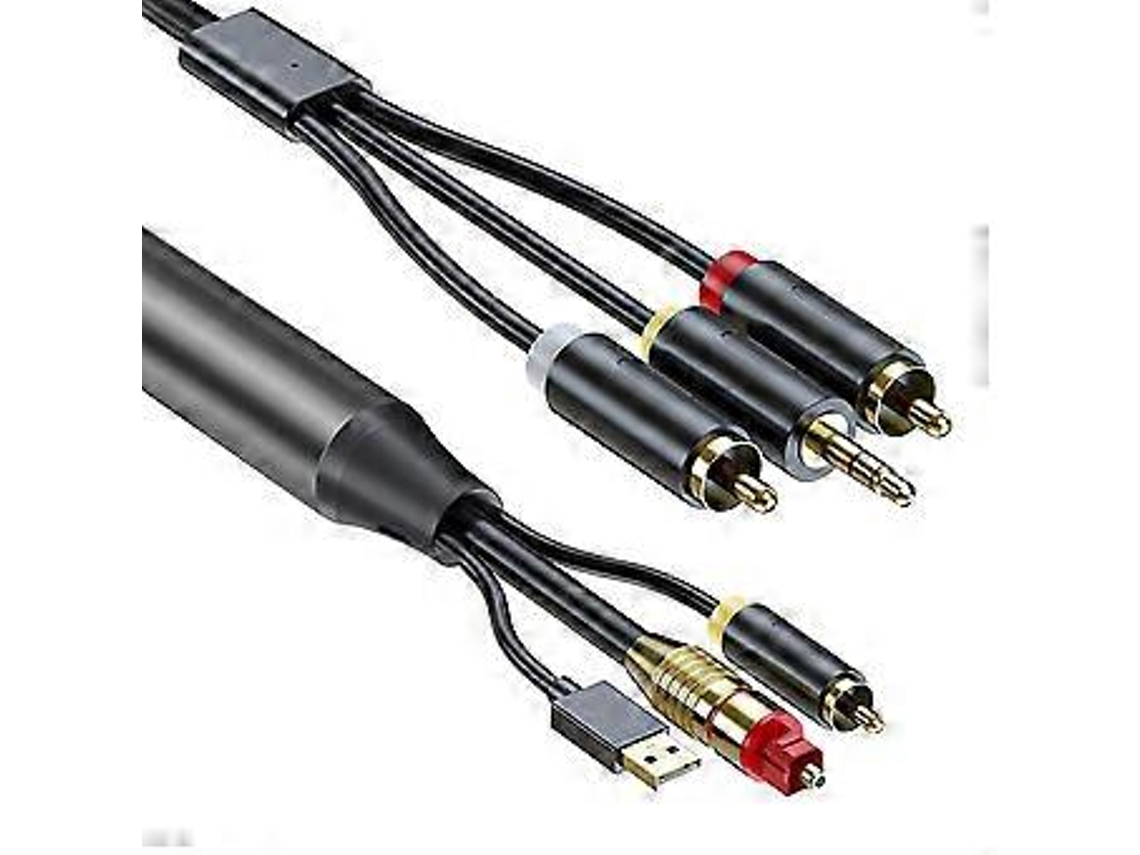 Cabo conversor de áudio digital para analógico, cabo de áudio digital SPDIF/óptico e coaxial para analógico L/R RCA para //tv Slowmoose