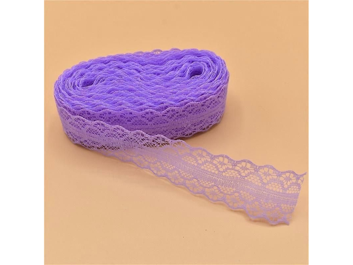 Cinta De Encaje De 10 Jardas Para Costura E Decoração Material Diy De Nylon Largura 25mm Para Casamentos Halloween Natal Púrpura