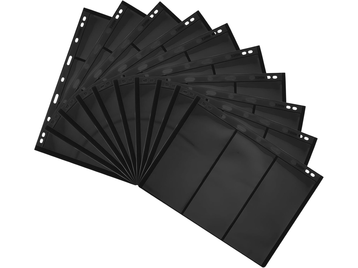 Getajghsd 10 Pages Doubles Faces Para Álbum De Coleção De Timbres - 3 Rangées E 9 Trous