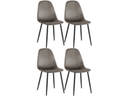 Conjunto De 4 Cadeiras De Jantar Napier Antracite Veludo