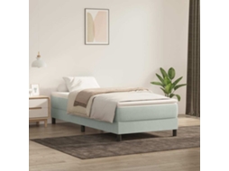 Vidaxl Cama Com Molas/colchão Cinzento-claro 90x220 Cm Veludo