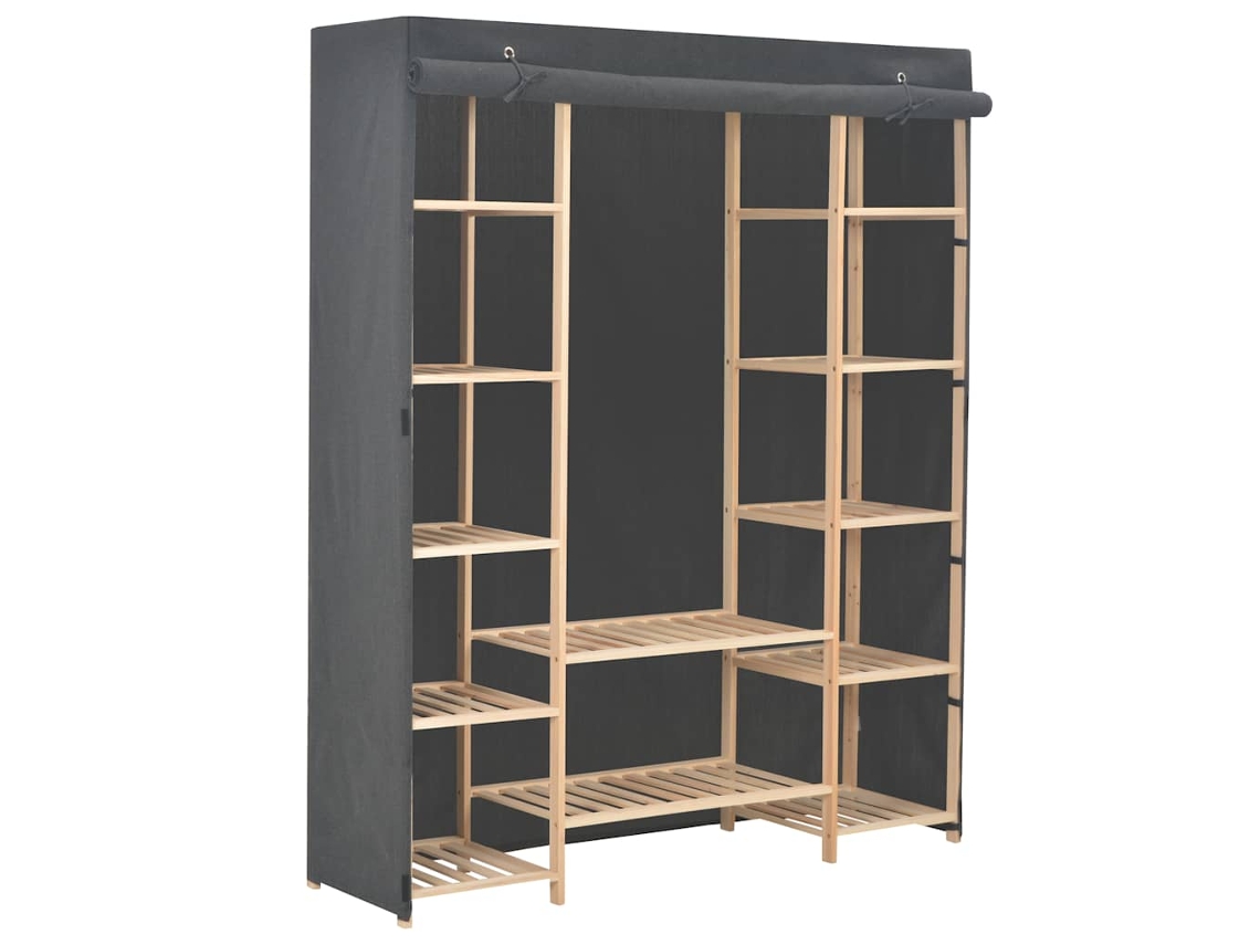 Vidaxl Roupeiro 135x40x170 Cm Tecido Cinzento
