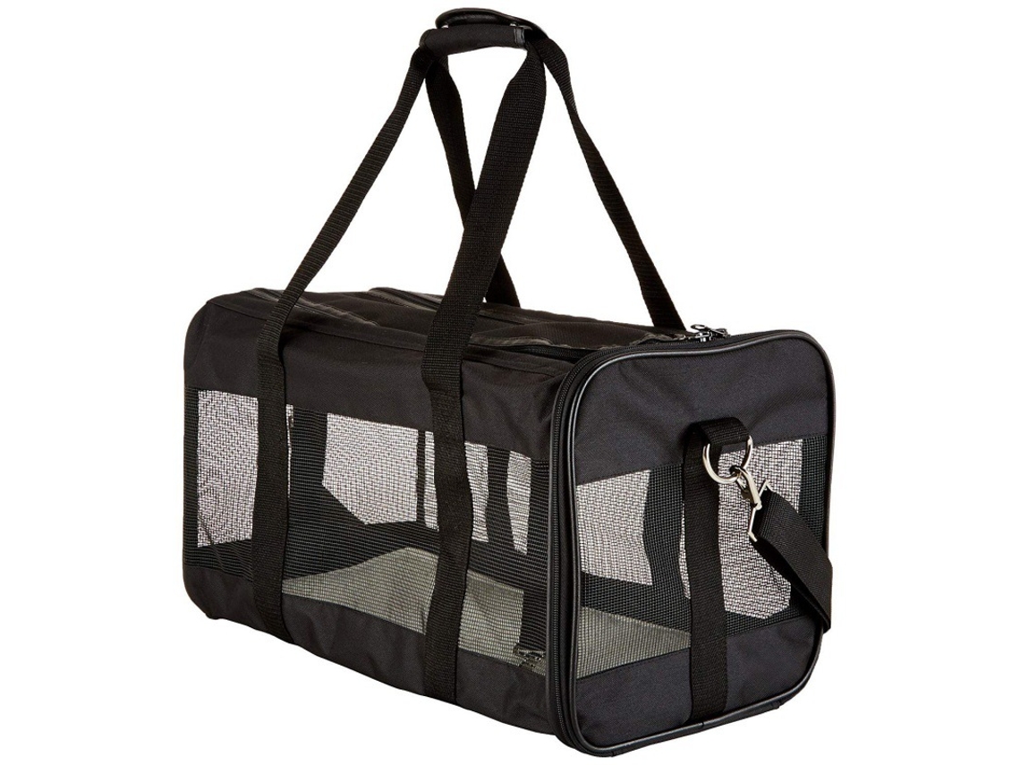 Mochila para Cães e Gatos, com Tela, Macia, Preta AQUAFORGE