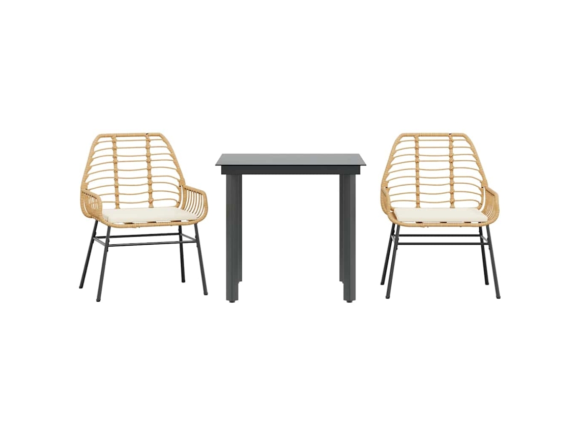 Garden Dining Set, Garden Dining Sets Vidaxl Marrom Rattan / Vime (80 X 80 X 74 Cm)