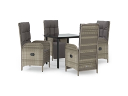 Garden Dining Set, Garden Dining Sets Vidaxl Cinzeto Rattan / Vime (mesa Com 80 Cm De Comprimento)