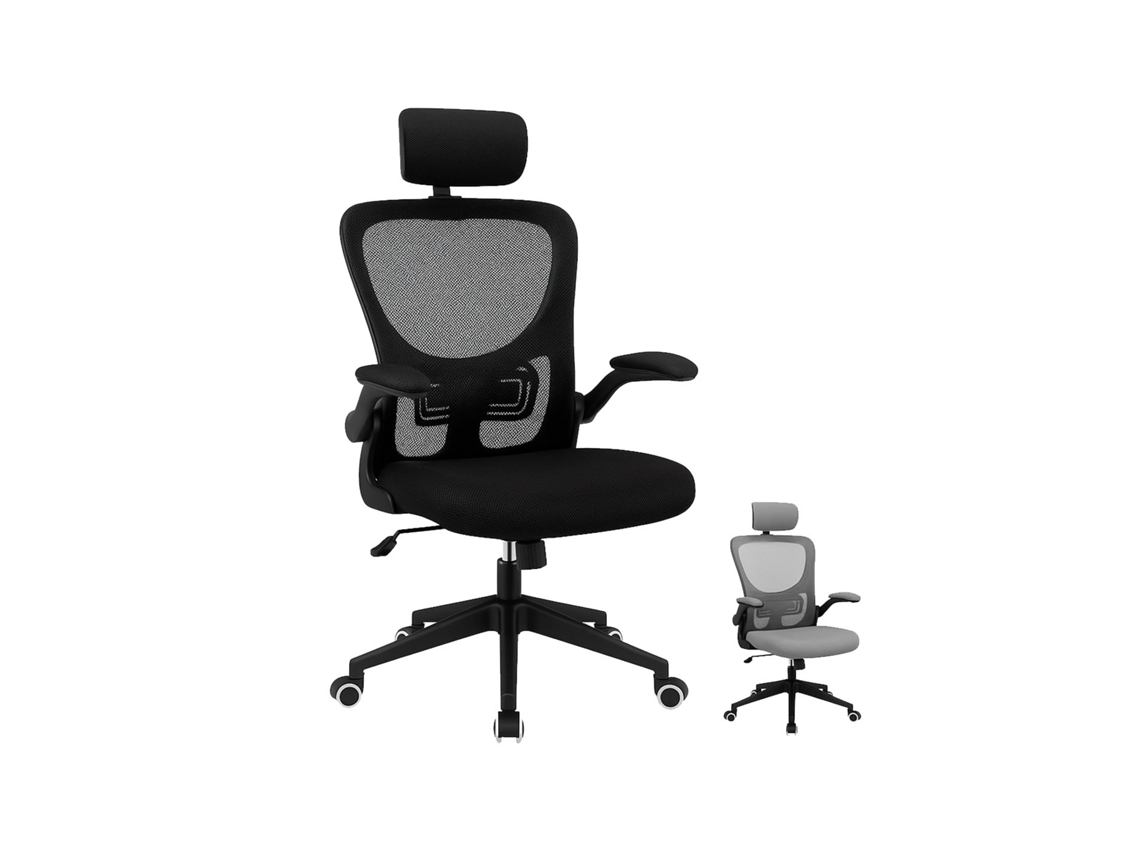 Jardin202 - Silla Lum De Oficina, Estudio, Ergonómica Con Ruedas, Reclinable, Reposacabezas Y Reposabrazos Ajustables, Soporte Lumbar Negra |  (negra)