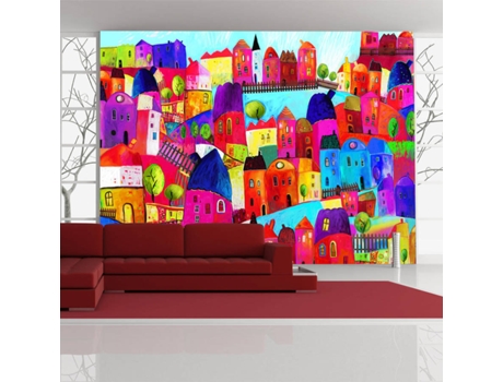 Papel de Parede ARTGEIST Rainbow-Hued Town (350x270 cm)