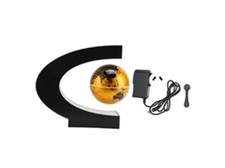 Globo Levitante Magnético Dorado Com Led Textura Fosca Forma C 3in Adorno Para Casa 12v 1a Plug Au 100-240v