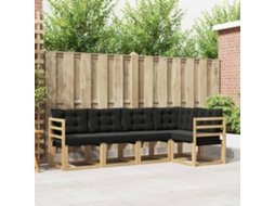 Vidaxl Conjunto De Sofás Para Exterior 5 Unid. Branco E Preto