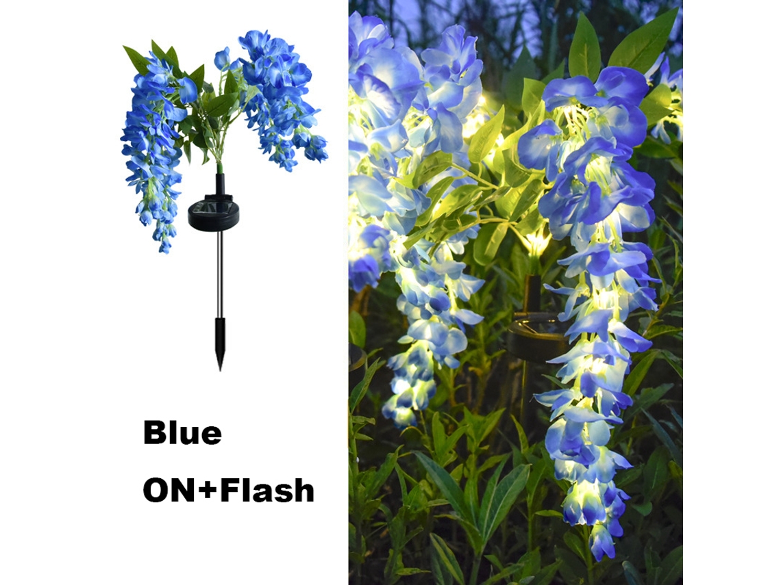 Luz Solar De Glicínia 2 Pack, Led Branco Quente E Ip65 - Azul - Eifson