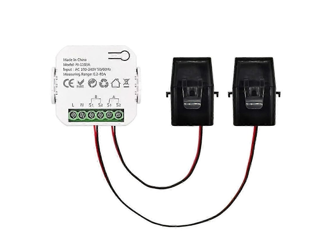Medidor de energia inteligente Tuya Produção de energia Consumo Monitor de energia bidirecional 0,2 80A Suporte Ap Sygo