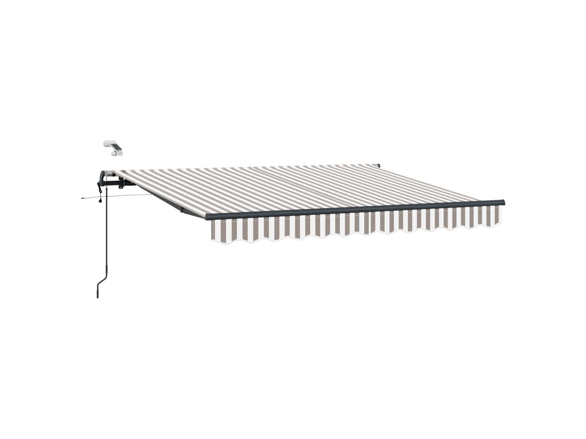Vidaxl Tecido De Toldos Cinza Claro E Branco 600 × 300 Cm Poliéster