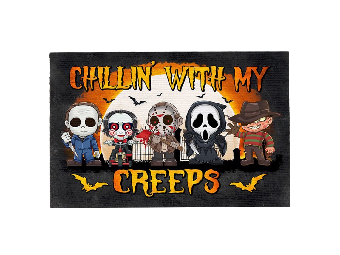 VYLARA Tapete Halloween 3d, Decoração Divertida Para Dentro E Fora De Casa, Antiderrapante