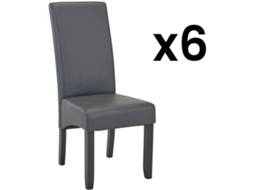 Cadeira Standard Rovigo VENTE-UNIQUE.PT (Cinzento - Pele sintética - 47x63x107 cm)