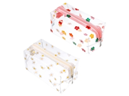 Nécessaire De Mulher Rnemitery Portáteis Artigos Higiene Pessoal Estampa Floral Dágua Pvc Transparente (18x9x10cm/18x9x3.9polegadascxlxa)