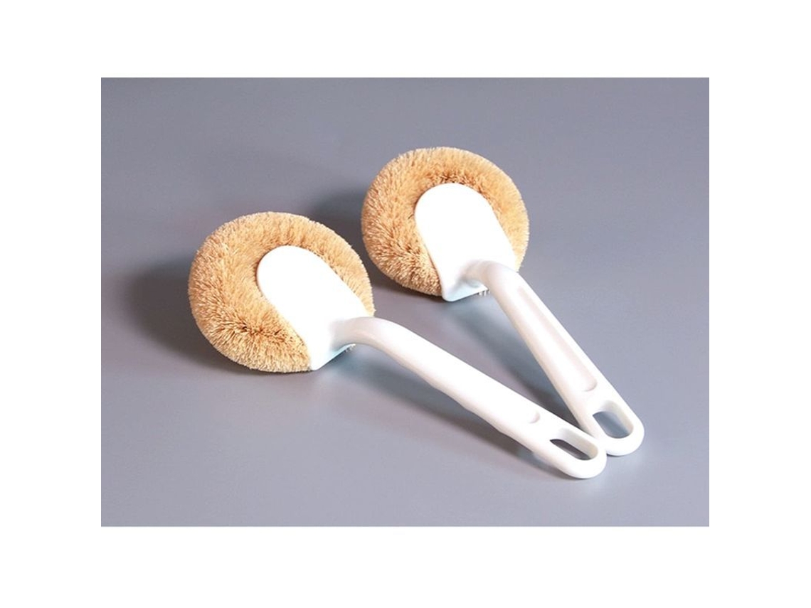 Escova de cozinha Rebe para panelas com cerdas de fibra de coco natural, cabo ergonômico e durável (2 unidades)