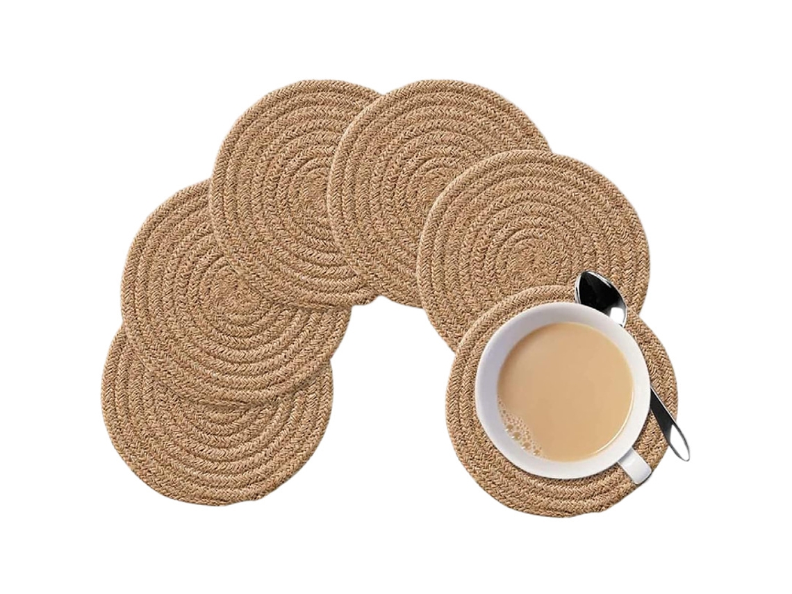 Porta-copos Trançados (11 Cm De Diâmetro), Jogos Americanos Com Isolamento Térmico, Porta-copos Para Xícaras De Café/chá