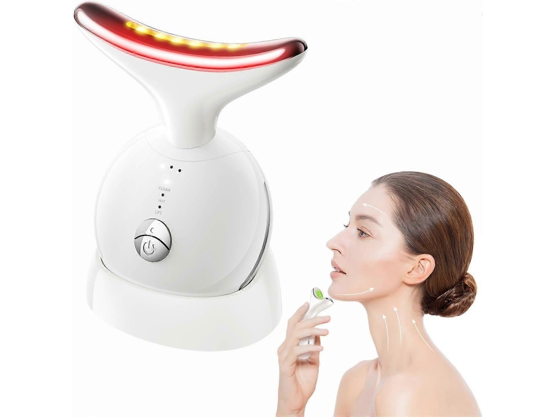 Massageador Facial 7 em 1, Terapia com Luz Vermelha, Rosto e Pescoço, Lifting Portátil GOKOCO