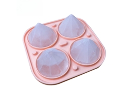 Formas De Gelo Em Formato De Diamante Com Tampa, De Silicone, Empilháveis, Ideais Para Uísque E Cocktails. Rosa Hexinyigjly