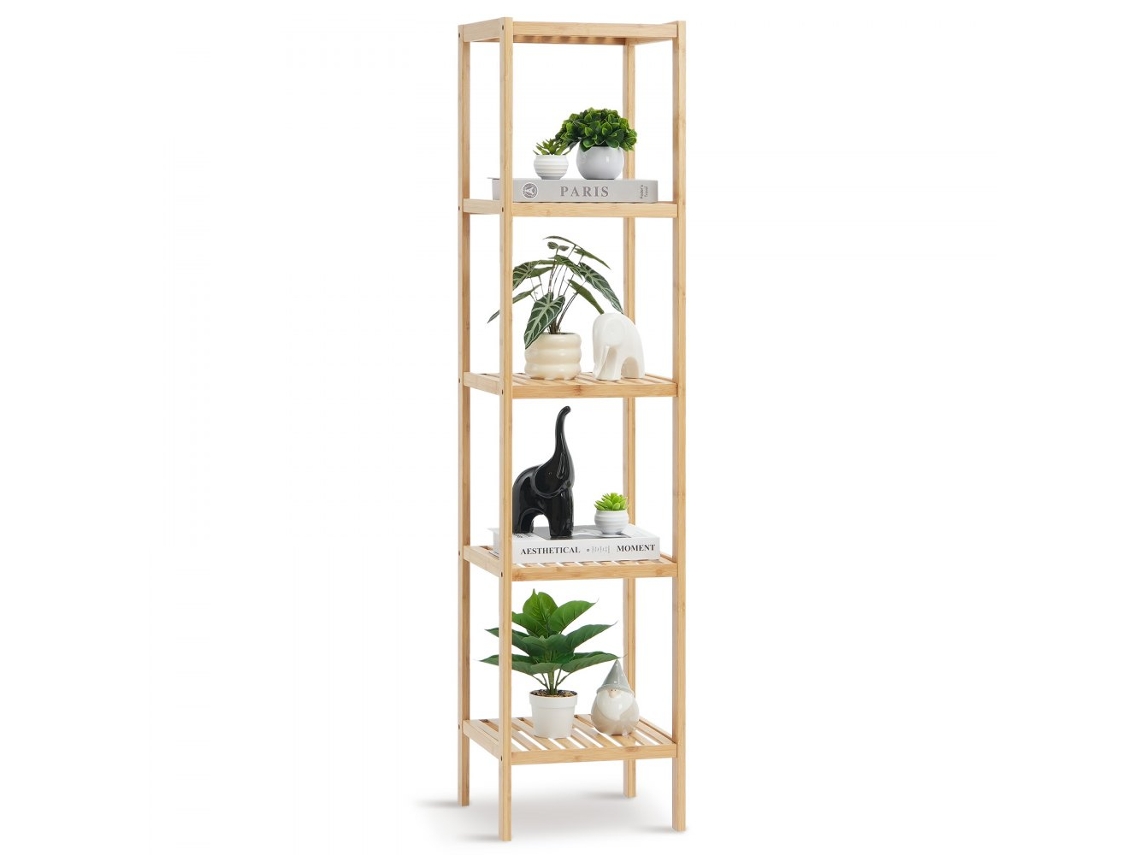 Estante De Canto Em Bambu Com 5 Prateleiras 1470 Mm Tekmaquinas