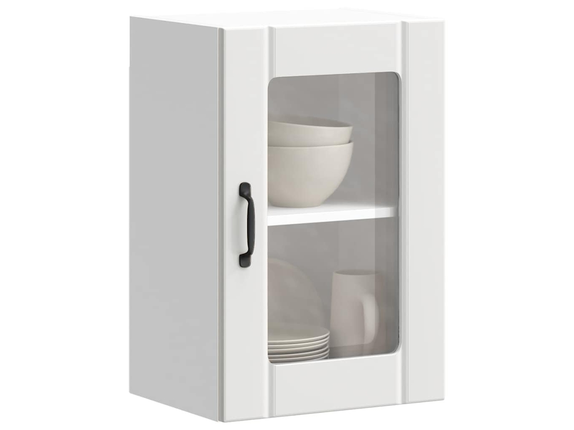 Vidaxl Armário De Parede De Cozinha Porta Vidro Lucca Branco