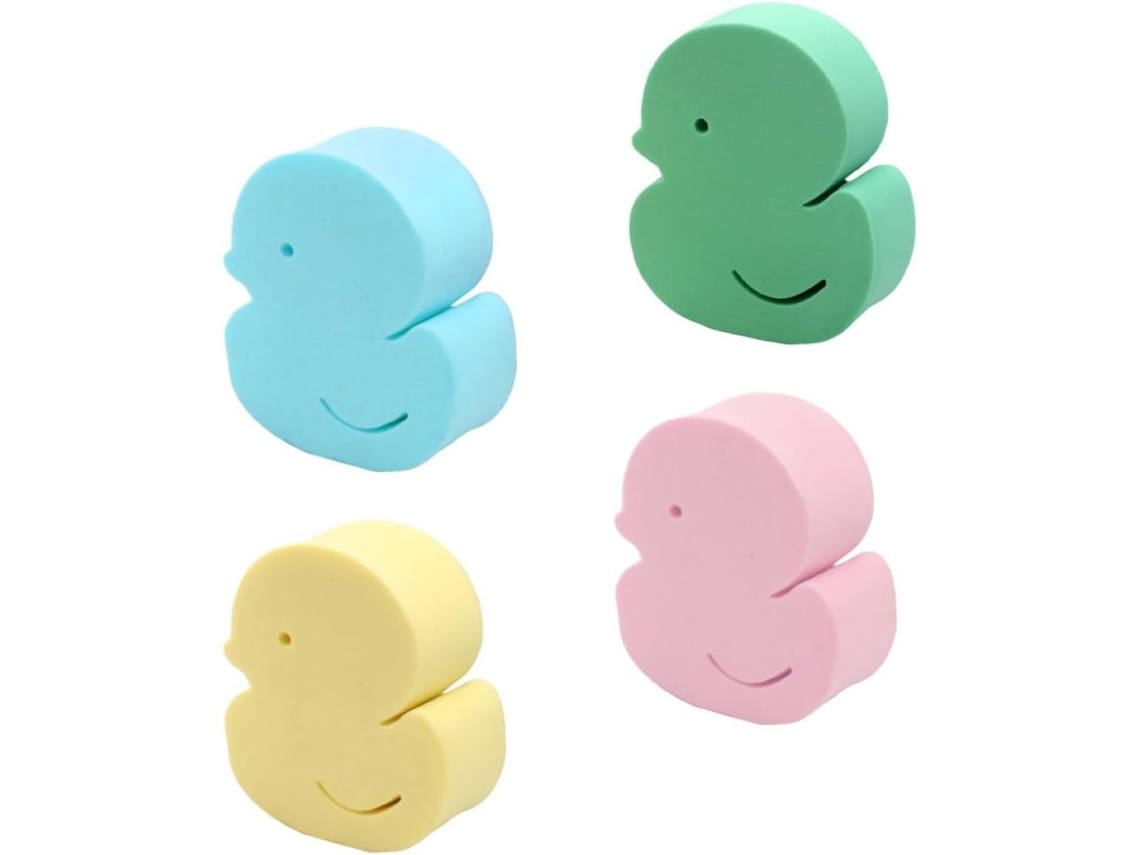 Esponja de banho adorável para bebês meninos e meninas, conjunto de 4 unidades, formato macio, Macia.