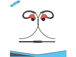 Fones Intra Auriculares Com Fio Beisk 3,5mm Preto Vermelho Esportivo, Chamada De Voz Remota, Cabo Tpe 1,2m