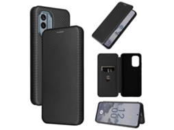 Capa De Couro Com Textura De Fibra De Carbono Para Nokia X30 5g