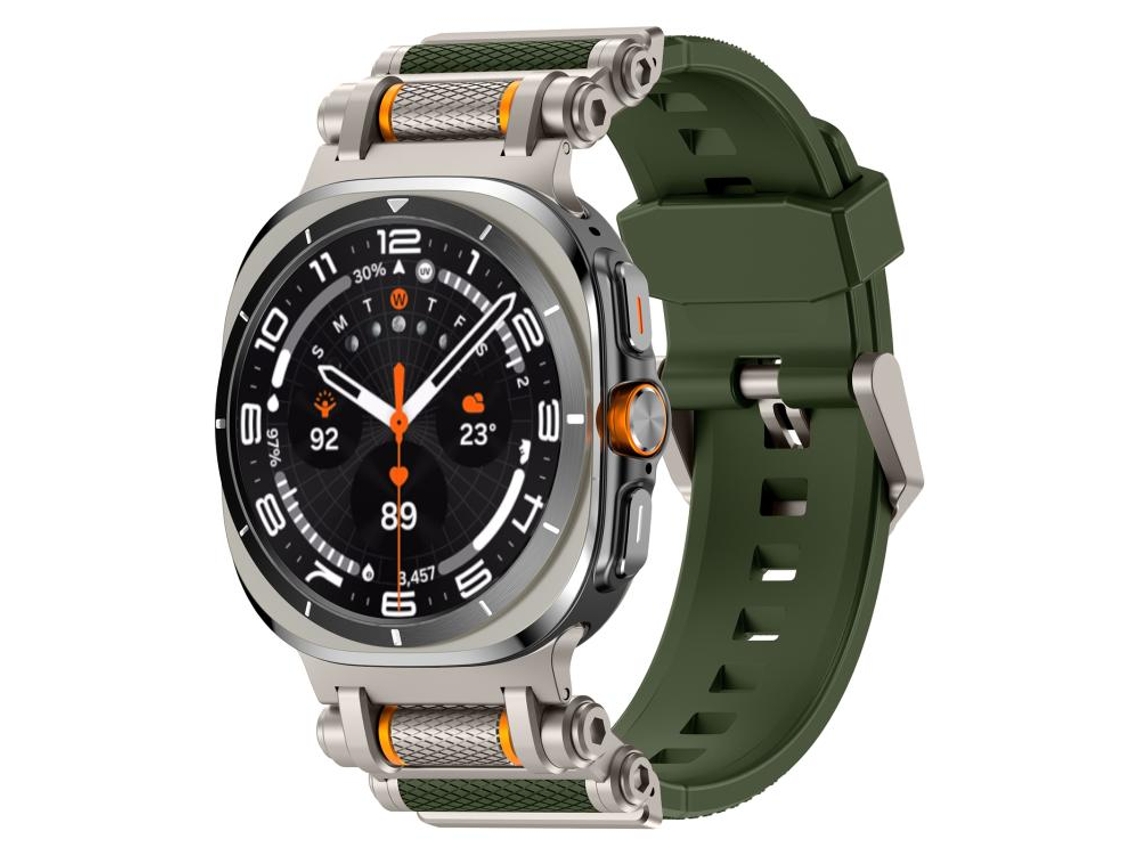 Bracelete para Samsung Galaxy Watch Ultra Silicone com Conector de Metal Verde Titânio XIAOMOYU (47mm)