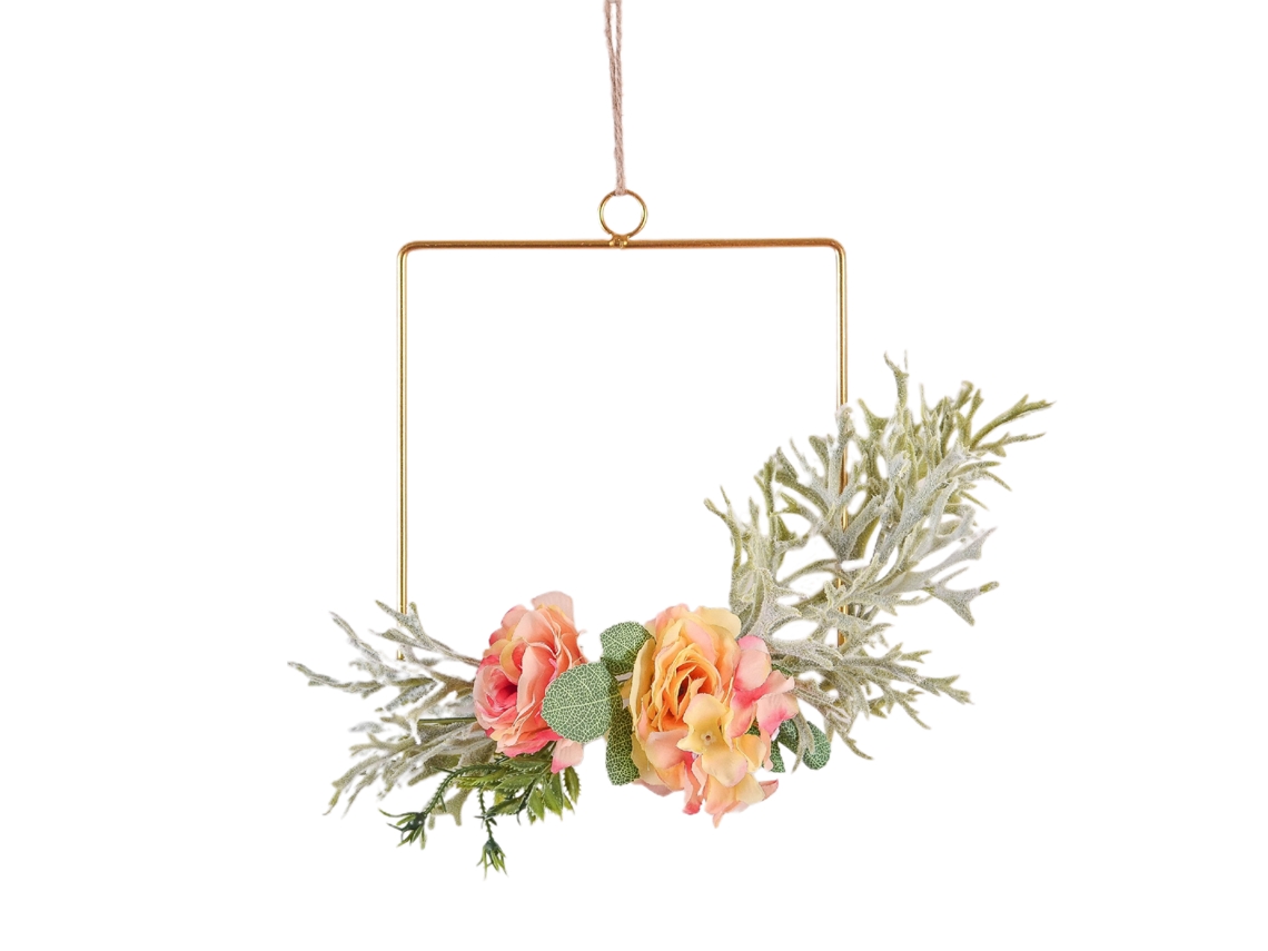 Decoração De Parede Com Flores Artificiais Maria Rose E Chifres Da Laxiscreed Para Festas, Casamentos E Casa