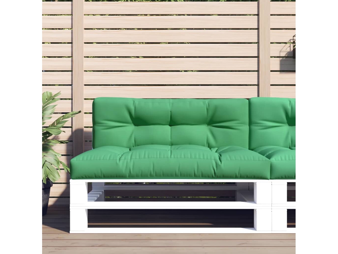 Vidaxl Almofadões Para Móveis De Paletes 2 Pcs Tecido Verde