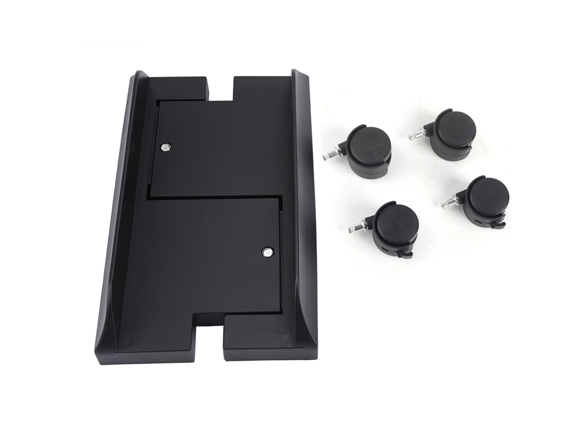 Suporte ajustável para computador com rodas e freios, preto