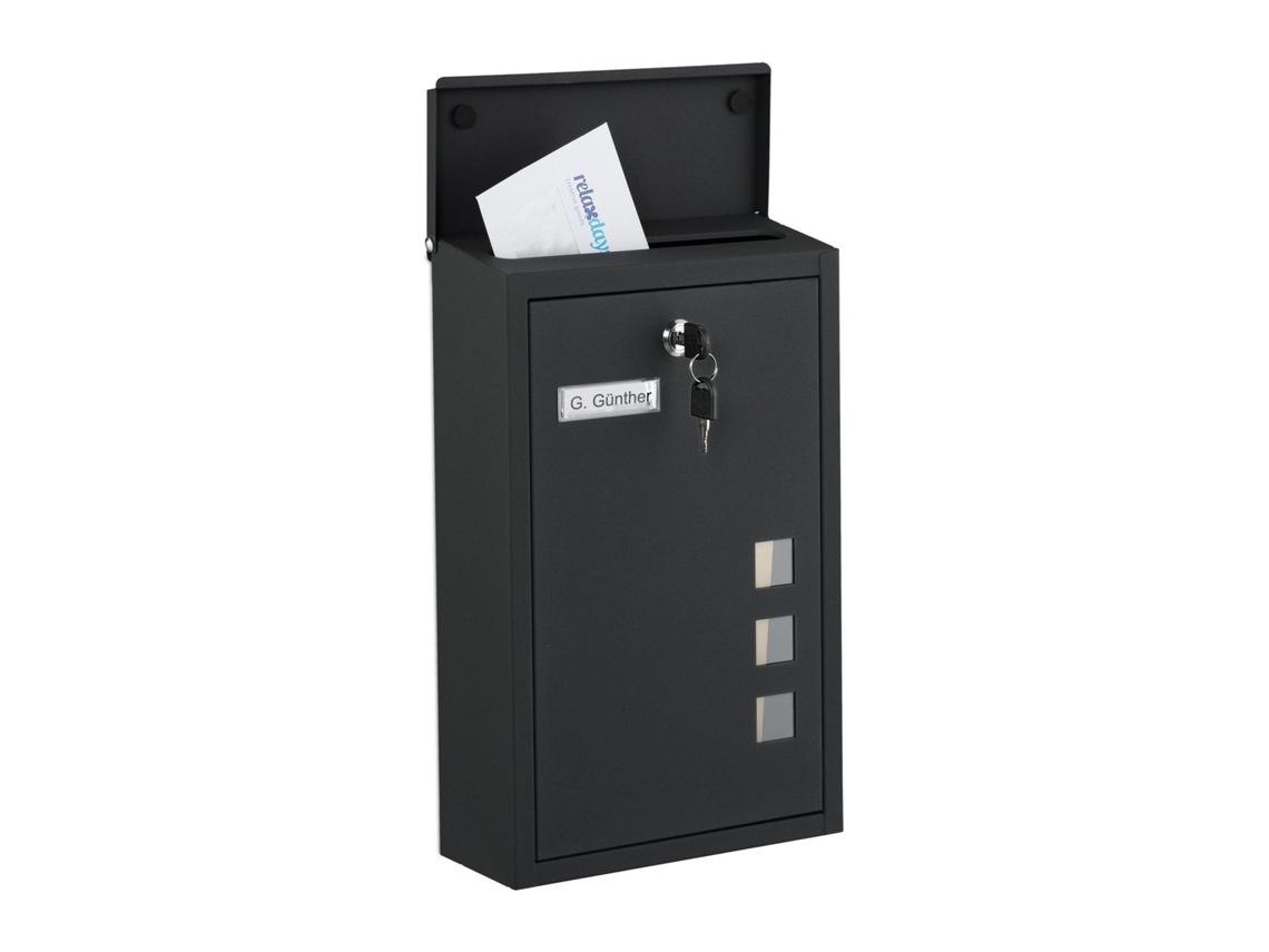 Caixa De Correio De Parede Compacta Em Metal Com Visor