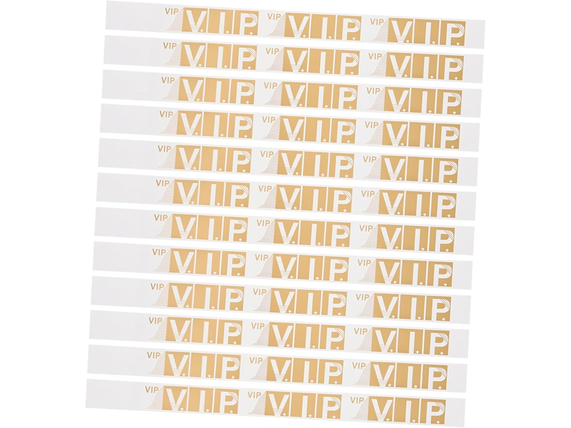Pulseiras douradas de papel sintético para eventos, 100 unidades.