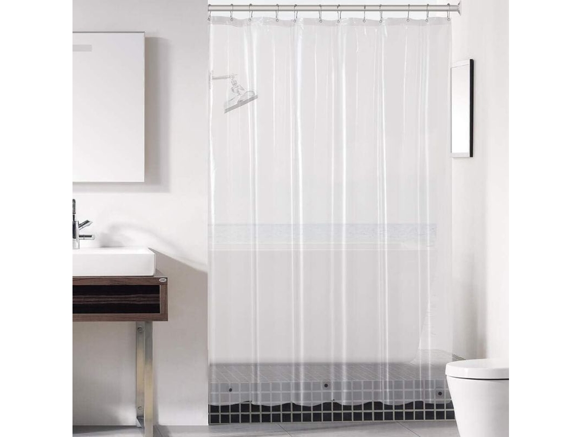 Forro De Cortina De Baño 72x72 Peva 3 Gauge Ligero Impermeable Inodoro Con Ojal Antirroto Y Borde Peso