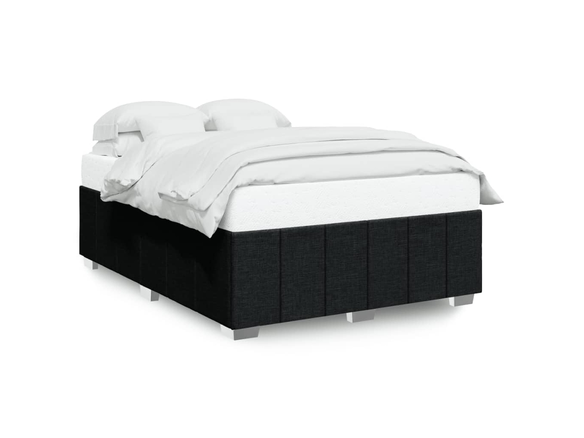 Estrutura de Cama Sem Colchão 140x190 Cm Tecido Preto MAISON EXCLUSIVE