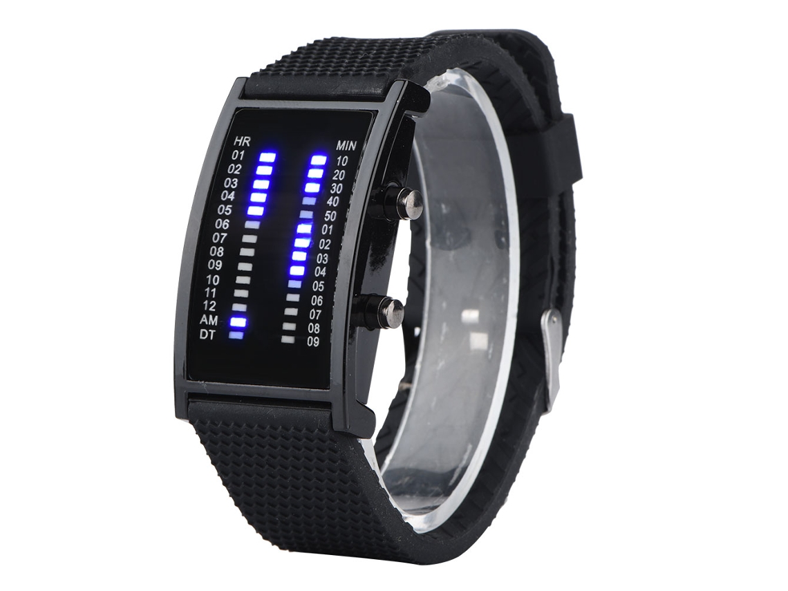 Reloj Electrónico Led Unisex Con Correa De Plástico Y Función De Fecha