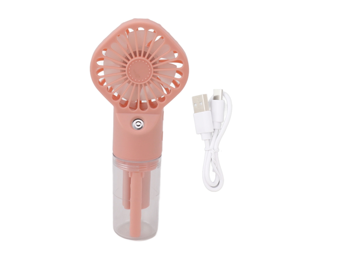 Umidificador Portátil de Mão com Água em Spray e 4 Velocidades em Cor Rosa LAXISCREED